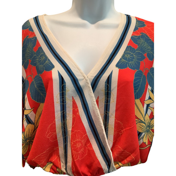 FLYING TOMATO TROPICAL PRINT CROP TOP S - Picture 2 of 6